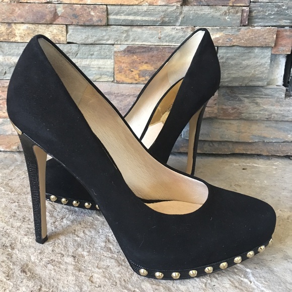 MICHAEL Michael Kors Shoes - Michael Kors Sexy Black Gold Studded Heels